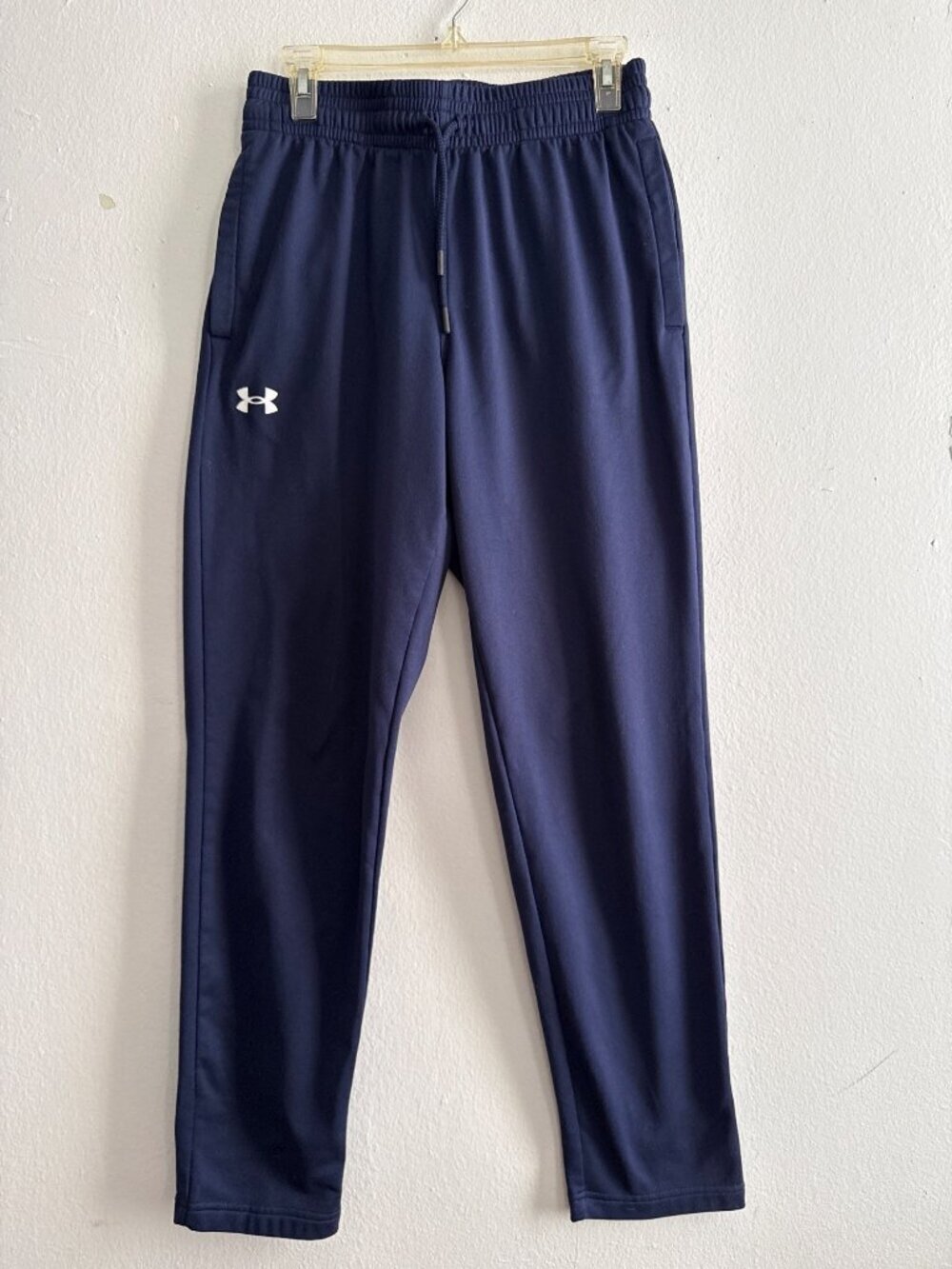 Navy Blue Under Armour Fleece Men's Jogging Athletic Athleisure Pants Size M
